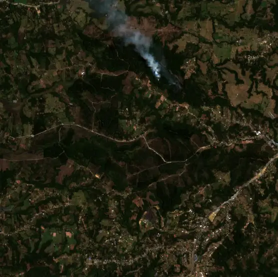 Antes — Cajibío (Sentinel-2, 2026-08-10)