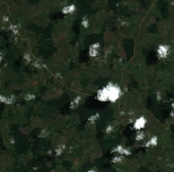 Antes — Puerto Guzmán (Sentinel-2, 2026-08-10)